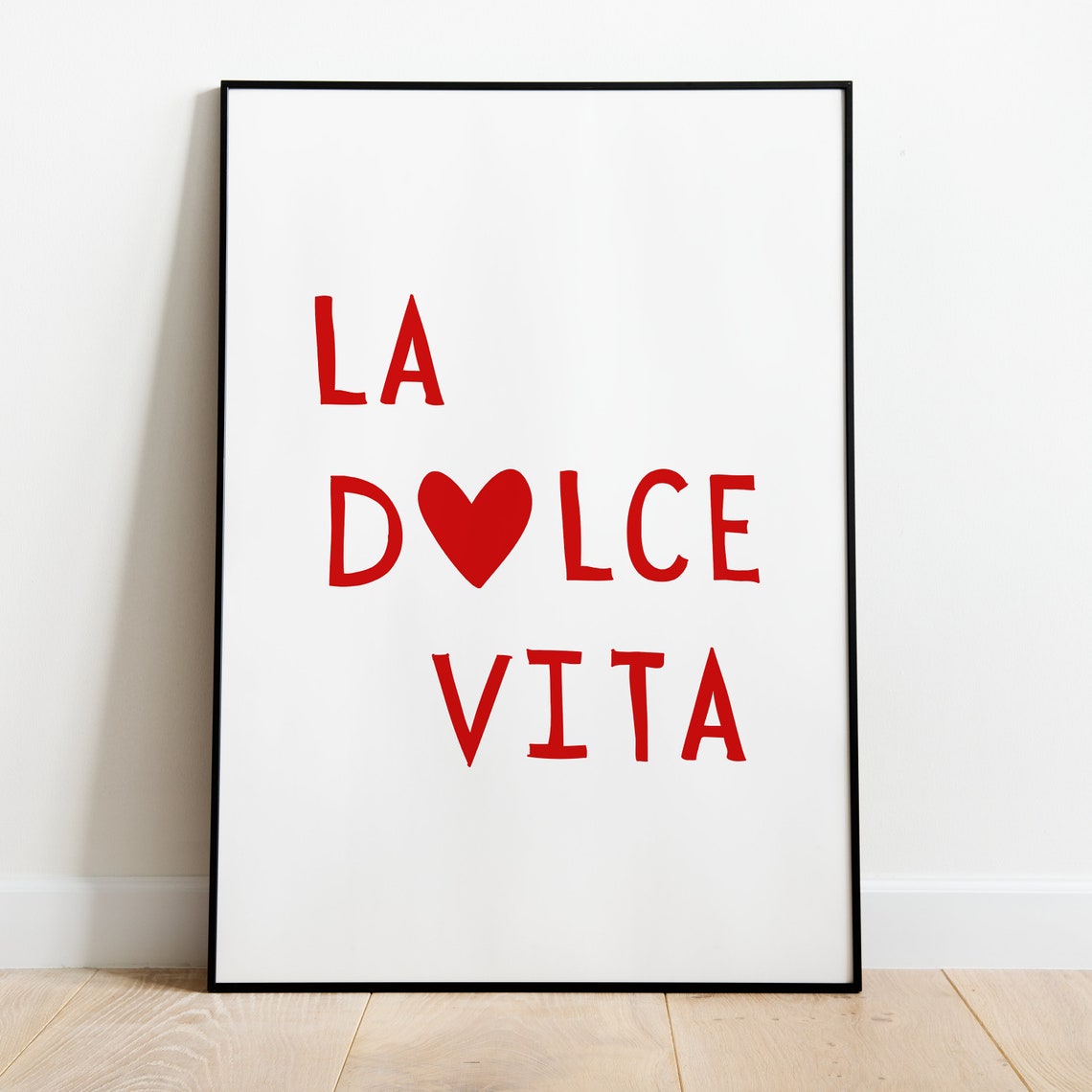 La Dolce Vita Heart Typography Poster for Italian Kitchen Wall Decor - Image 3