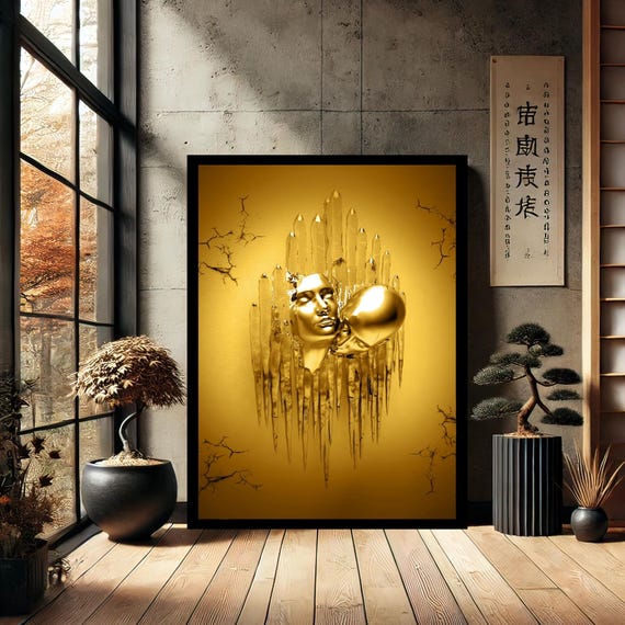 Abstract Metal Couple Wall Art Romantic Silver Sculpture With Heart Design Modern Home Decor Canvas Print