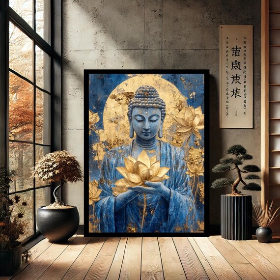 Colorful Buddha Buddhism Canvas Print Painting Wall Art Modern Abstract Home Decor
