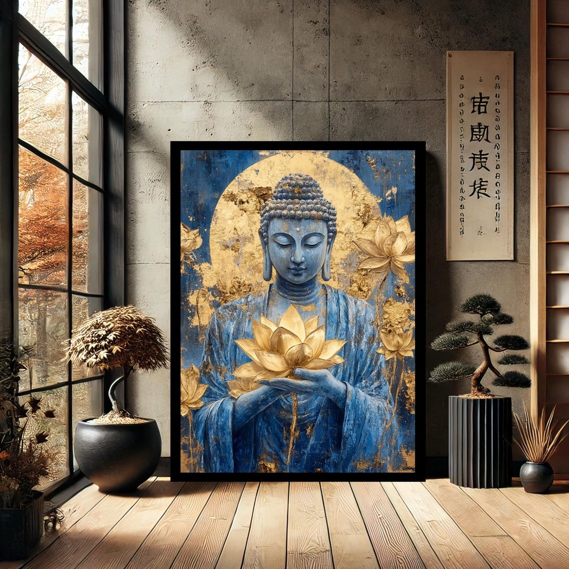 Colorful Buddha Buddhism Canvas Print Painting Wall Art Modern Abstract Home Decor
