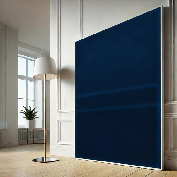 Mark Rothko Dark Blue Canvas Wall Art Print Deep Abstract Color Field Painting For Modern Interior Decor