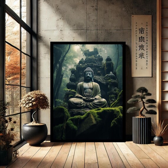 Colorful Buddha Buddhism Canvas Print Painting Wall Art Modern Abstract Home Decor