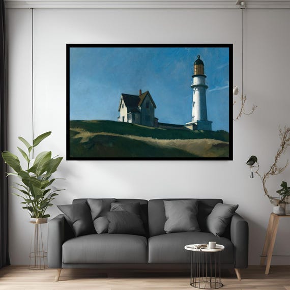 Edward Hopper Lighthouse Hill 1927 Canvas Wall Art Modern Print Painting Abstract Decor For Home