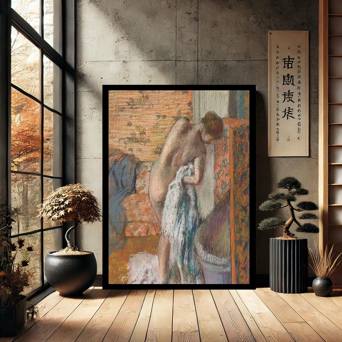Edgar Degas Bather with Towel Impressionist Pastel French Art Poster