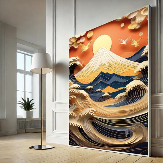 Hokusai Great Wave Canvas Wall Art Stunning Japanese Print For Home Decor Lovers And Ocean Enthusiasts