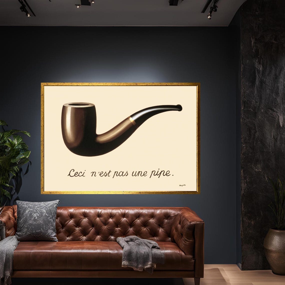 Rene Magritte Ceci n'est pas une pipe Surrealist Iconic Art Poster