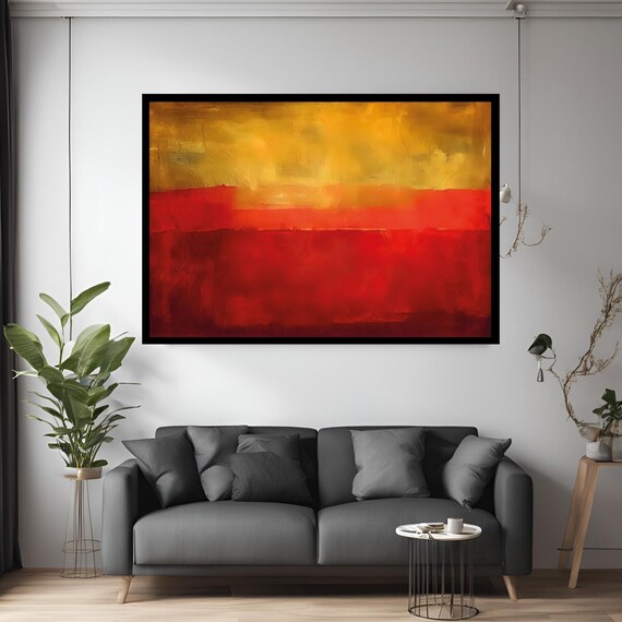 Mark Rothko Style Red Yellow Color Field Abstract Modern Art Poster
