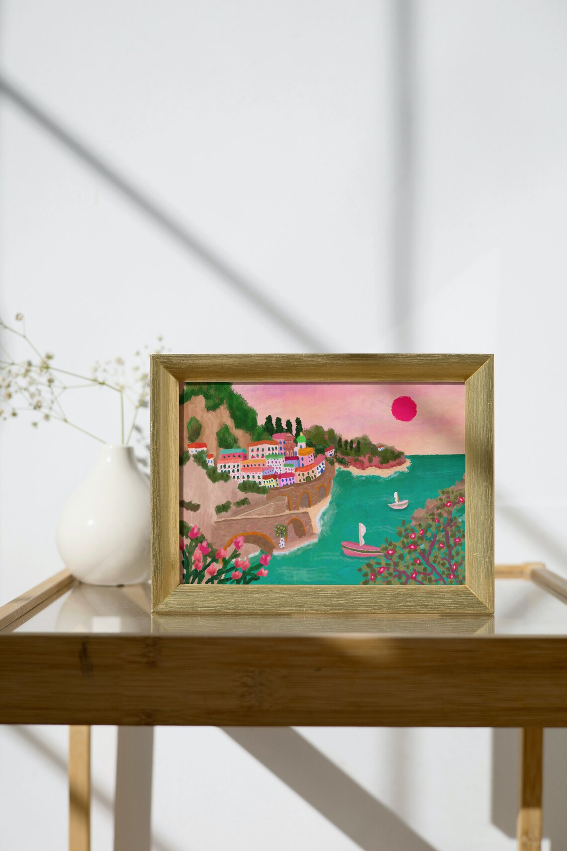 Amalfi Coast - Minimalist Beach Art Print - Image 5