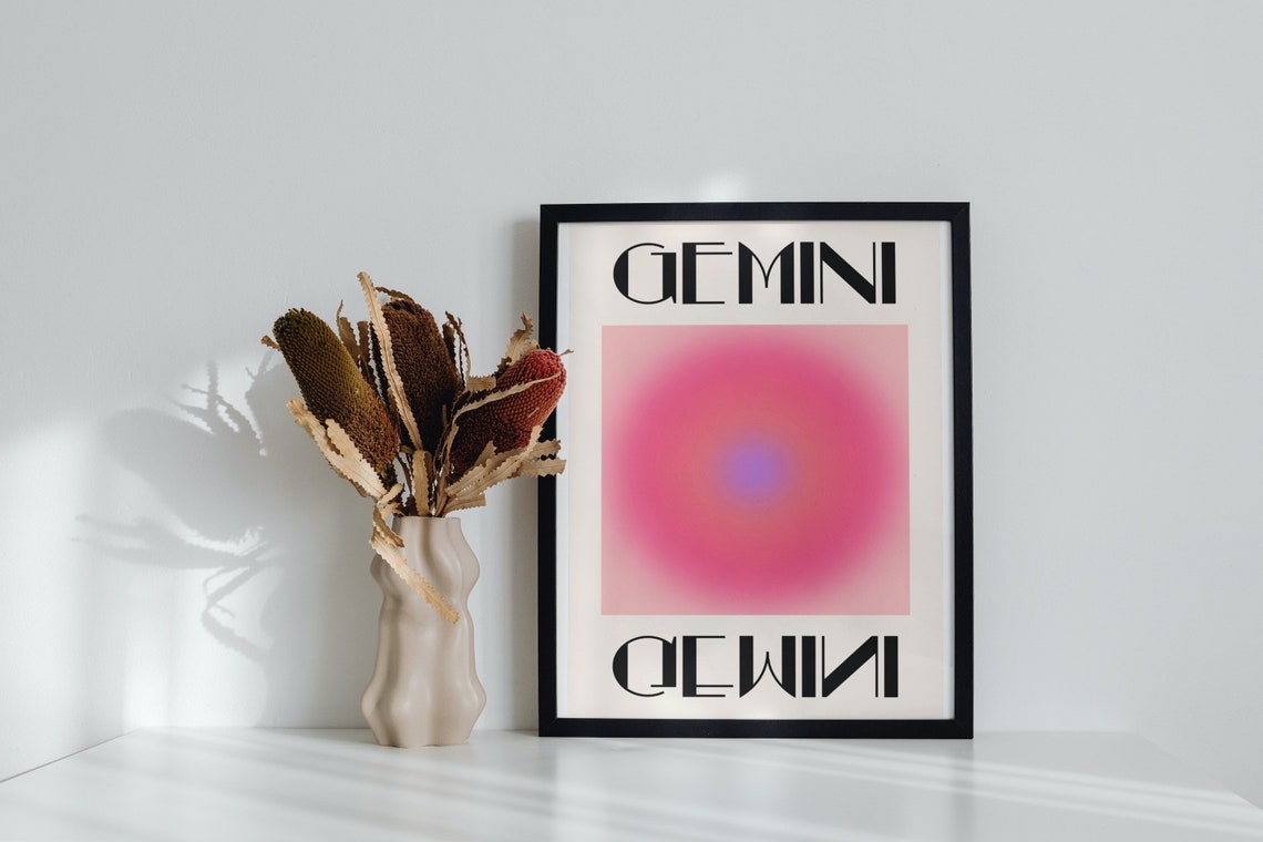 Gemini Zodiac Art Print, Preppy Horoscope Gift - Image 4