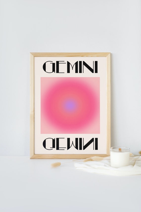 Gemini Zodiac Art Print, Preppy Horoscope Gift