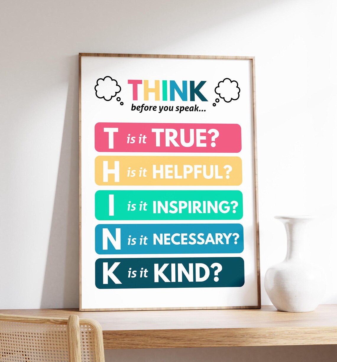 Think Before You Speak Poster, Teacher Motivation