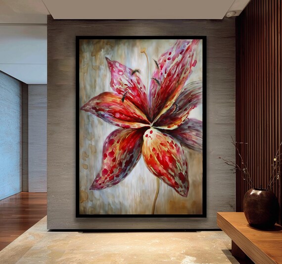 Floral Canvas Wall Art Botanical Print Modern Flower Painting Living Room Bedroom Home Decor Nature Inspired Artwork Ready To Hang