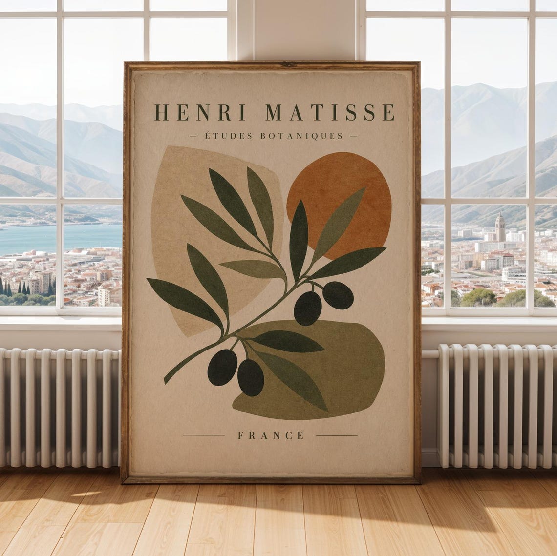 Henri Matisse Print Etudes Botaniques Poster Modern Minimalist Botanical Illustration Olive Green And Terracotta