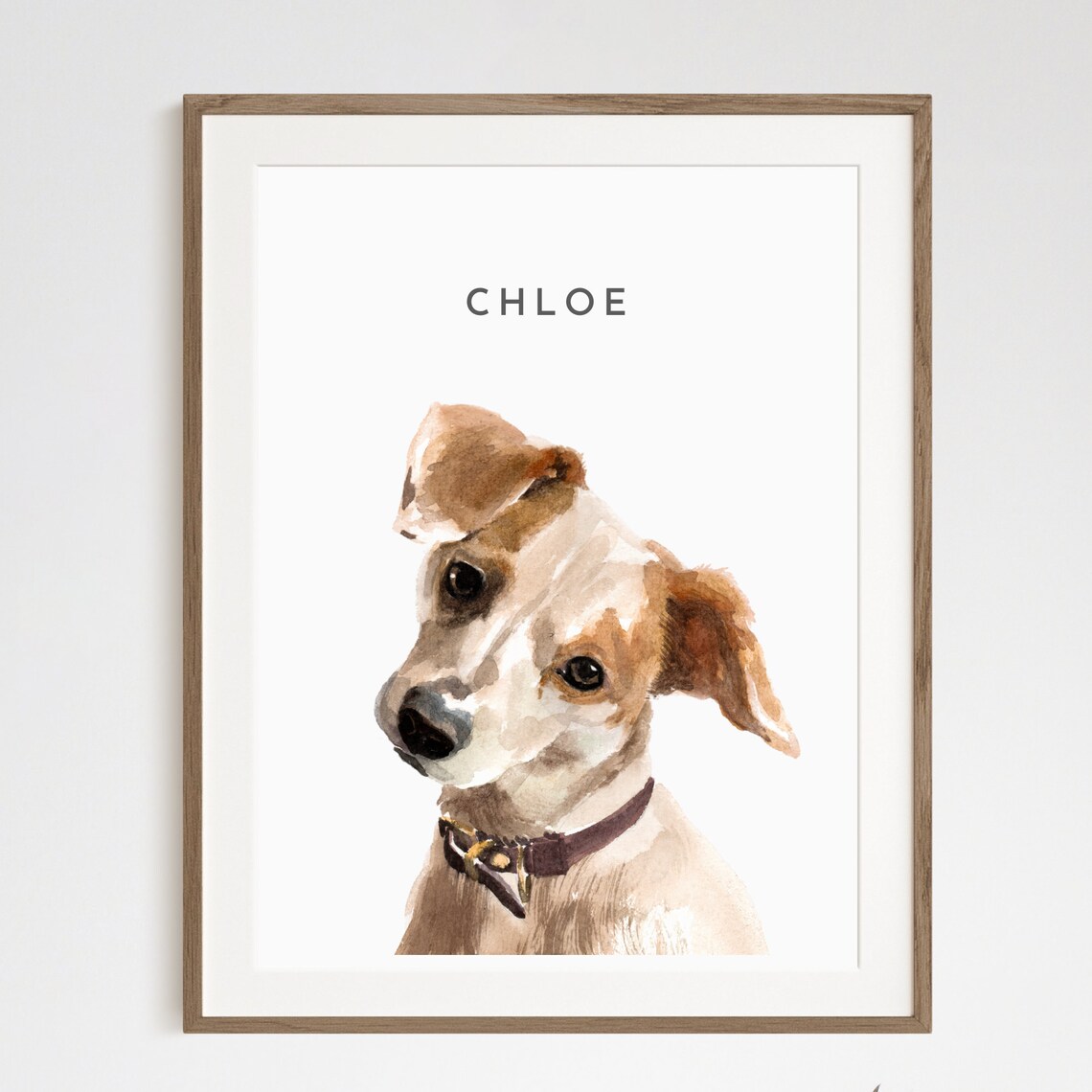 Custom Pet Portrait Watercolor Dog Memorial Gift Print