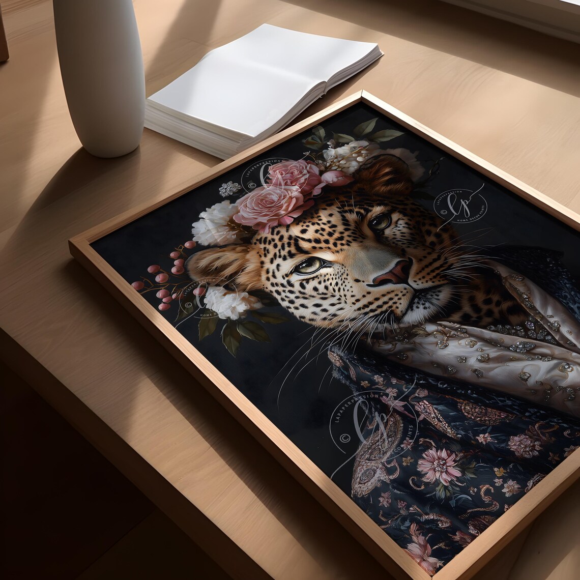Leopard Print Maximalist Decor, Funky Animal Portrait - Image 4