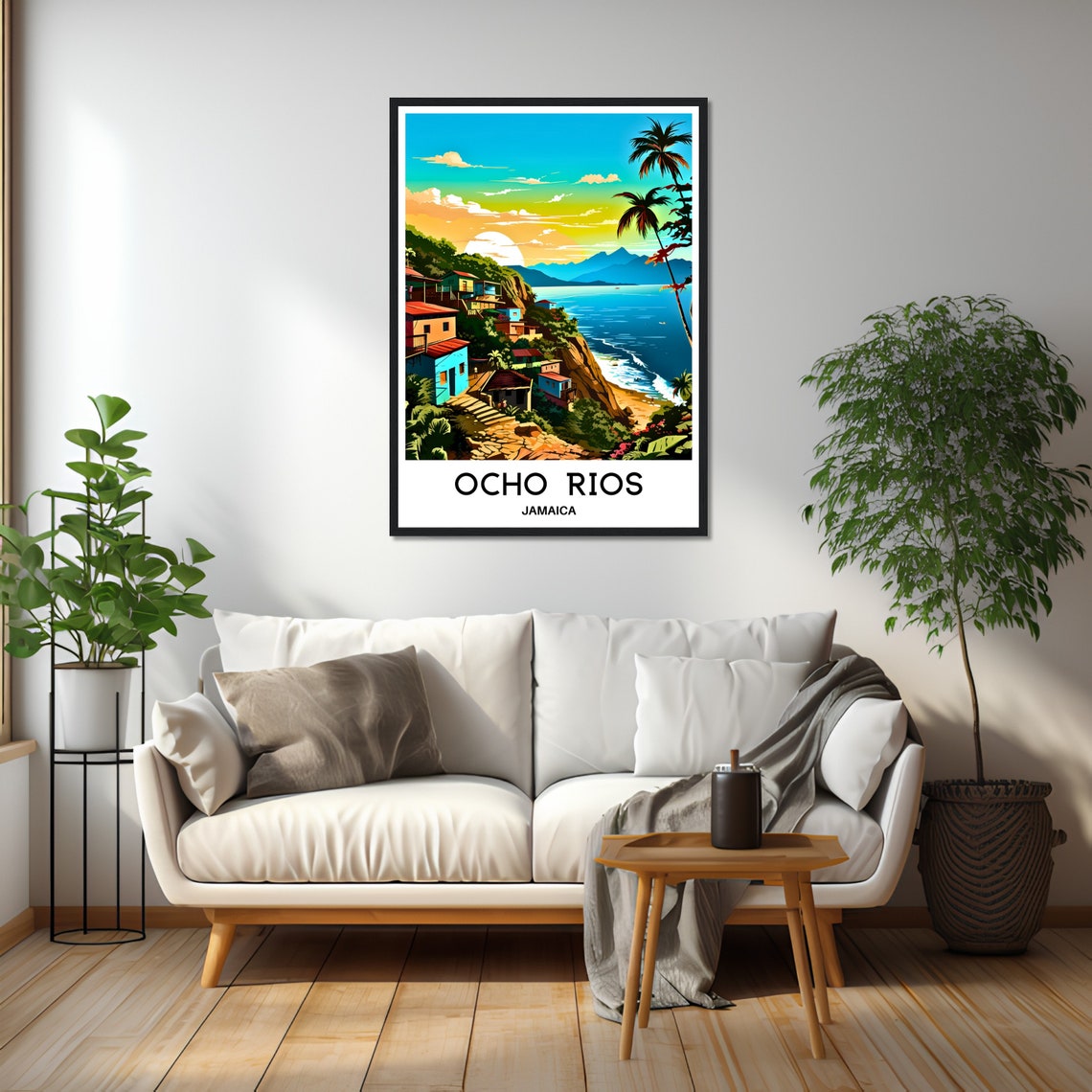 Ocho Rios Jamaica Vintage Travel Sunset Coast Town Scene Poster - Image 2