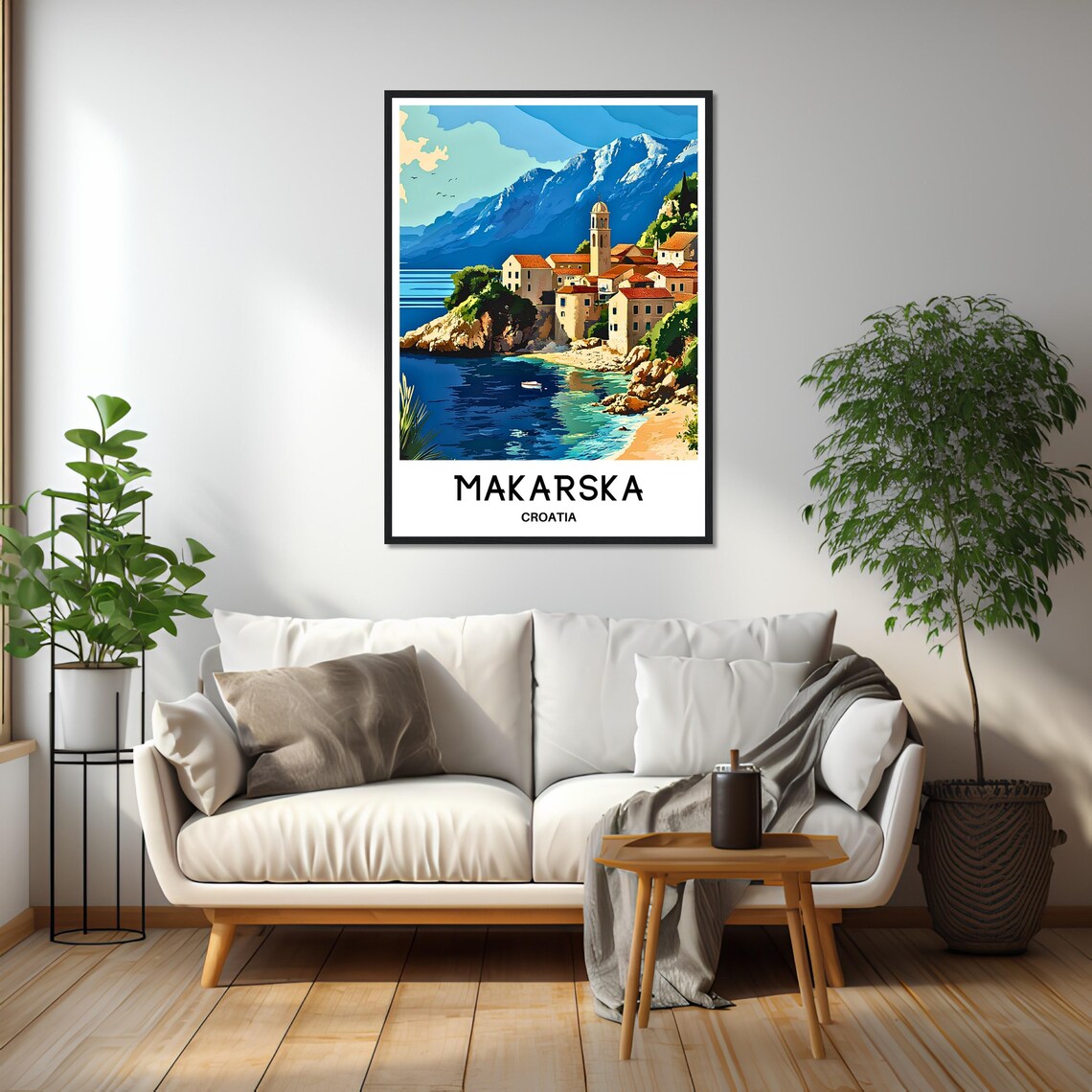 Makarska Croatia Adriatic Coastal Town Mountain Backdrop Travel Poster - Image 2