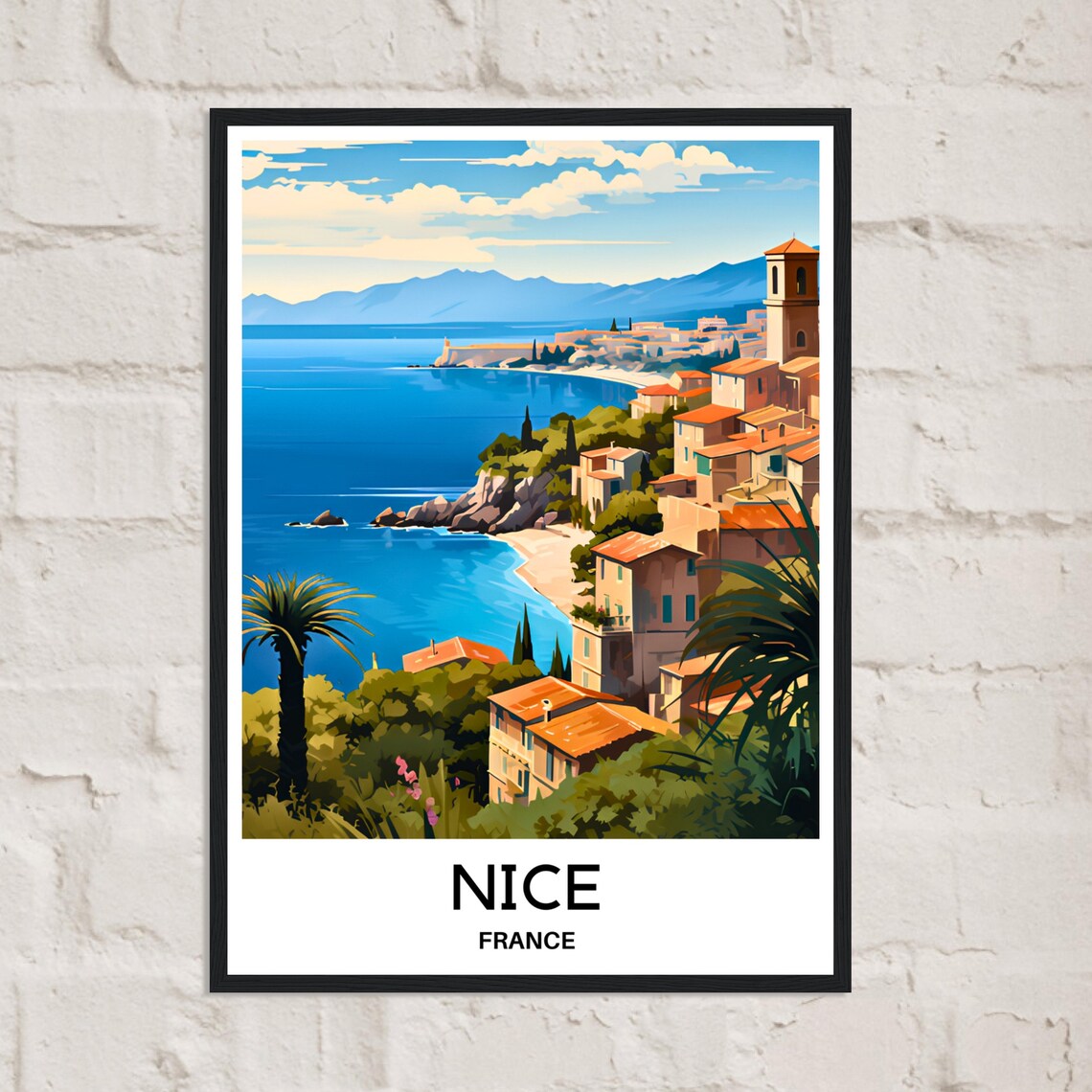 Nice France Riviera Coastal Town Overlooking the Azure Bay Poster - Image 3
