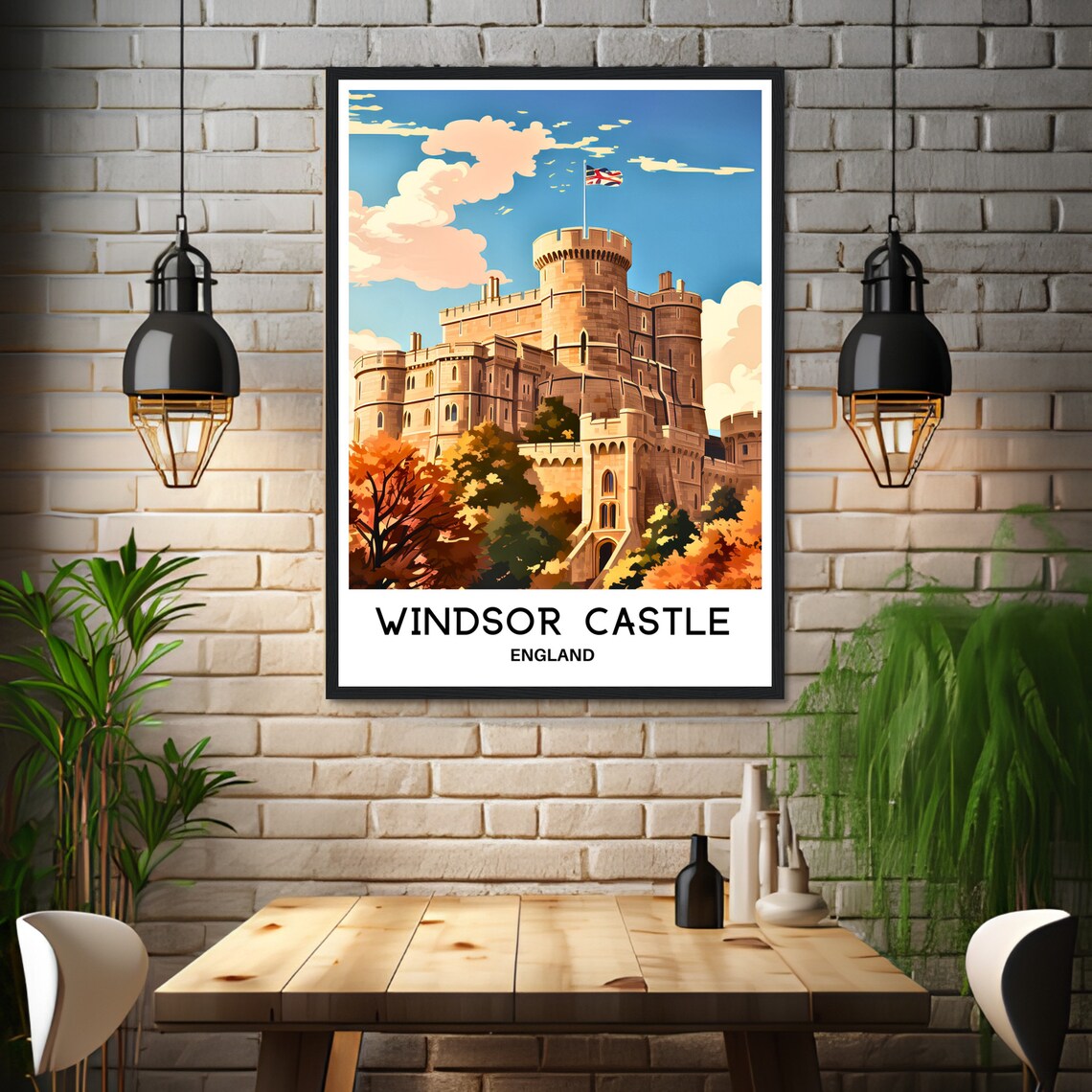 Windsor Castle Travel Poster, Berkshire England Art - Image 3