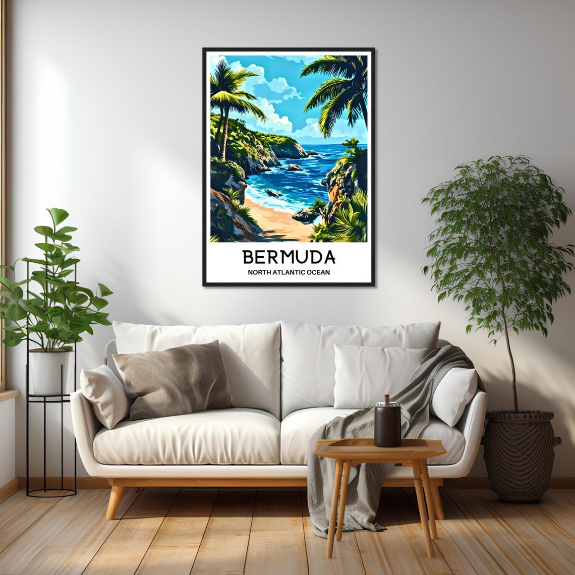 Bermuda North Atlantic Beach Cove Tropical Island Travel Poster - Image 2