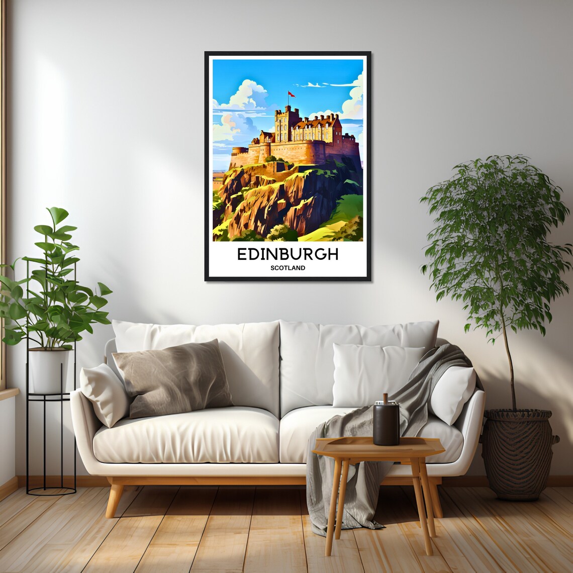 Edinburgh Castle Scotland Vintage Travel Historic City Poster - Image 2