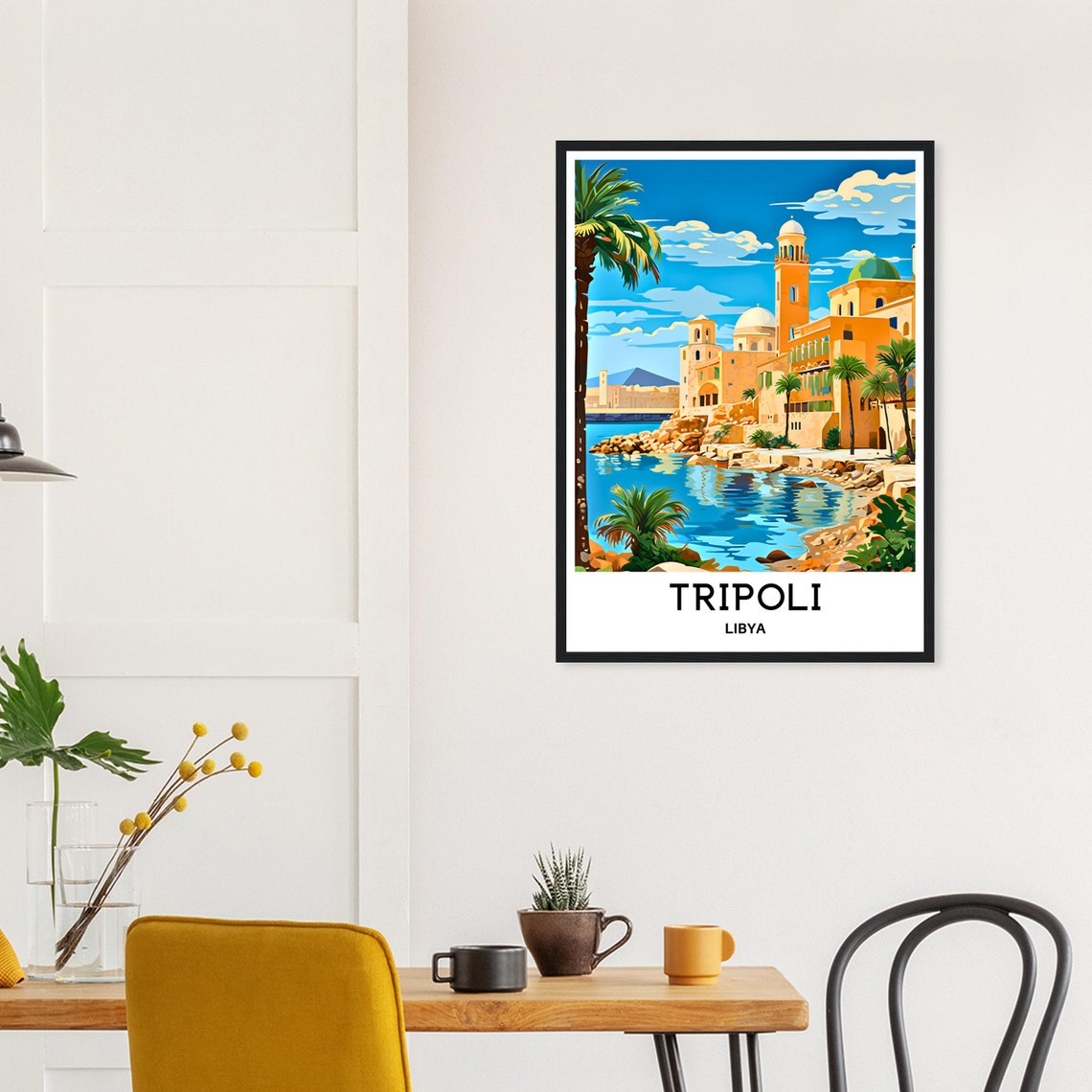 Tripoli Libya Waterfront Mosques And Palm Trees Travel Poster - Image 2