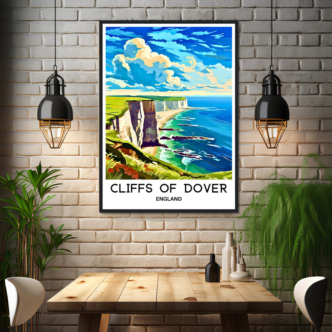 Cliffs of Dover England White Chalk Coastline View Travel Poster - Image 3