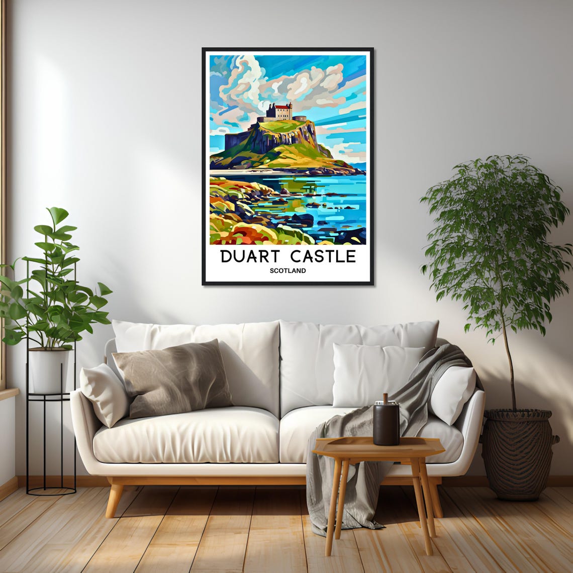 Duart Castle on a Green Isle Above the Sparkling Scottish Sea Poster - Image 2