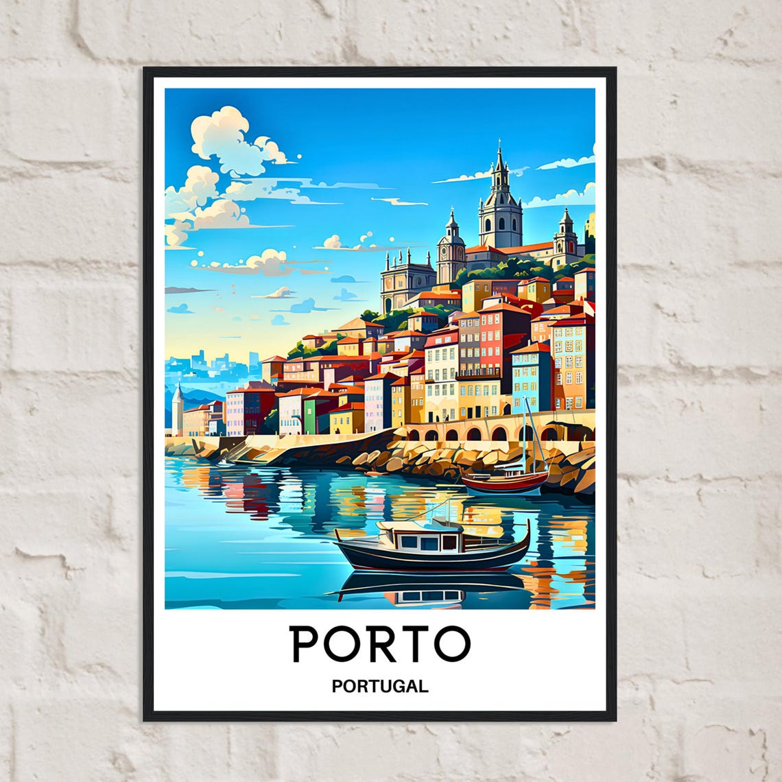 Porto Travel Print Porto Poster Portuguese Art Print Portugal Lover Gift Wall Hanging Art Home Decor Porto City Illustration - Image 2
