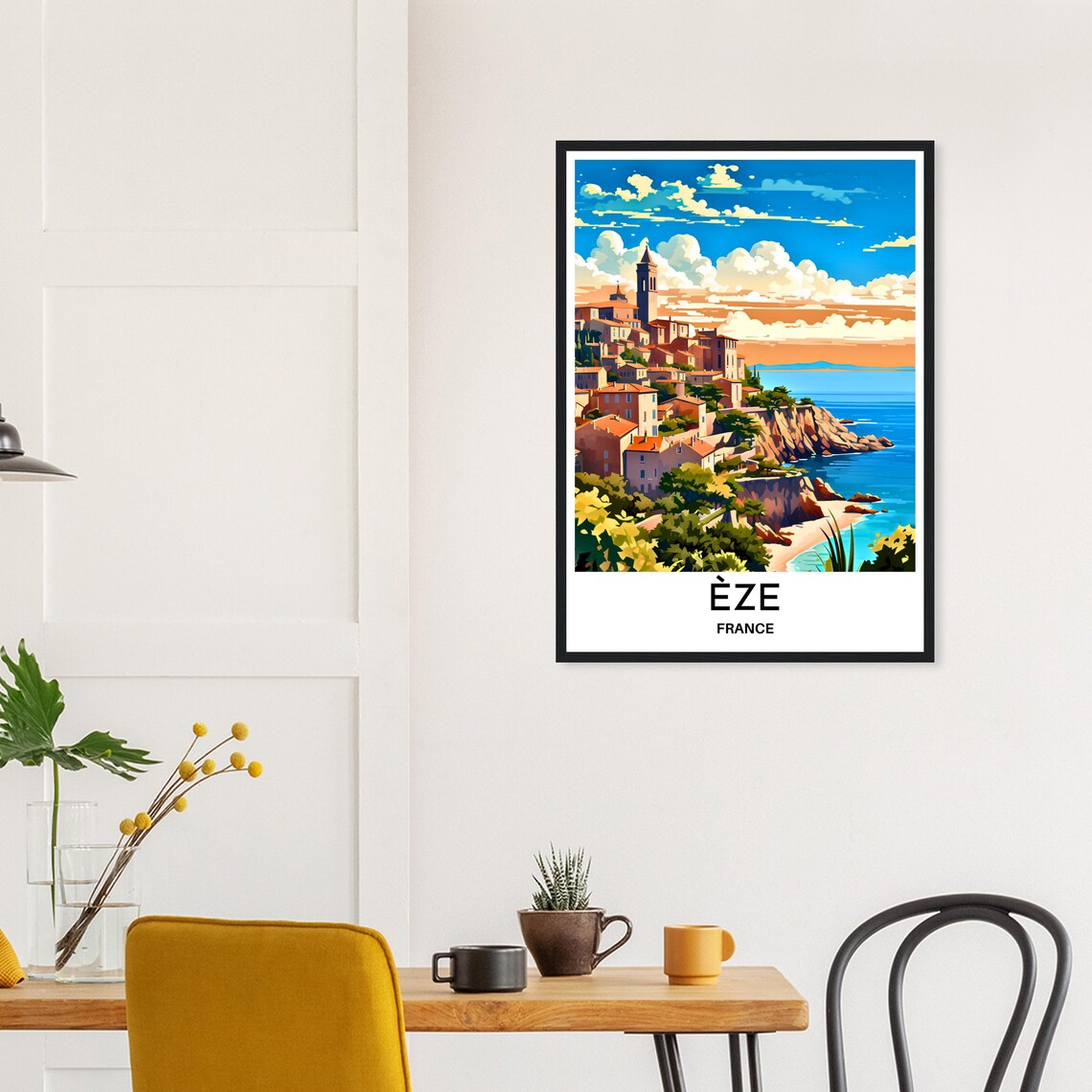 Eze French Riviera Hilltop Village Overlooking The Sea Travel Poster - Image 2