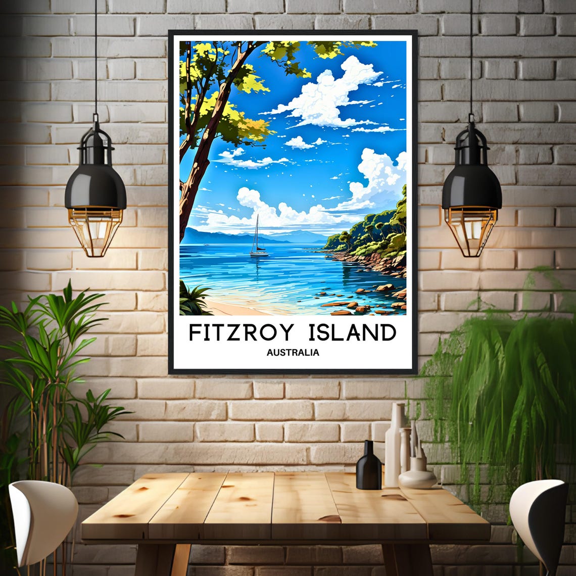 Fitzroy Island Australia Sailboat On A Turquoise Bay View Poster - Image 3