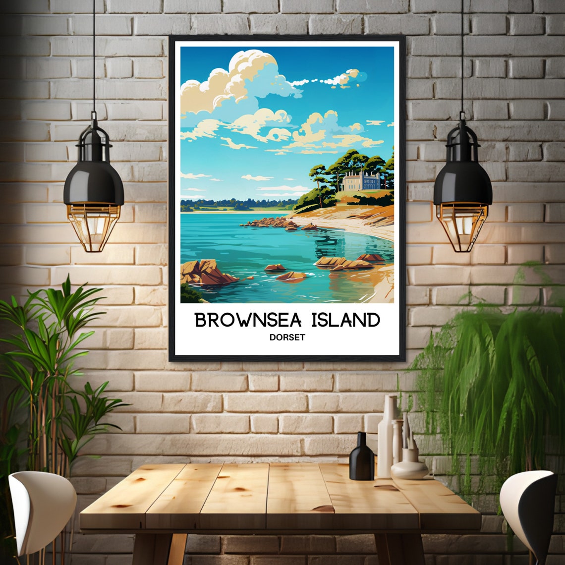 Brownsea Island Travel Print Brownsea Island Poster English Art Print England Lover Gift Wall Hanging Brownsea Island Illustration - Image 3