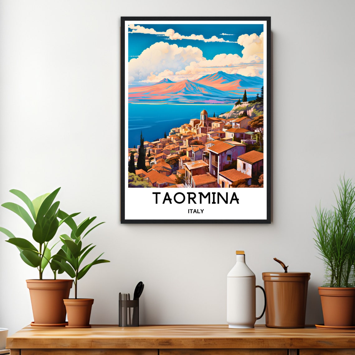 Taormina Travel Print Taormina Print Taormina Travel Poster Taormina Italy Print Taormina Travel Gift Taormina Art Gift Italy Lover Gift - Image 2