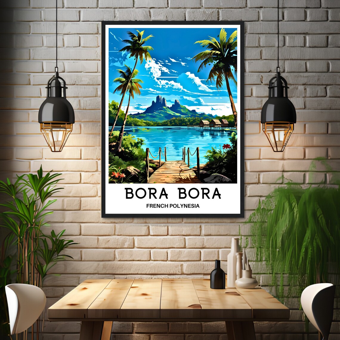 Bora Bora Travel Poster, French Polynesia Art Print - Image 3