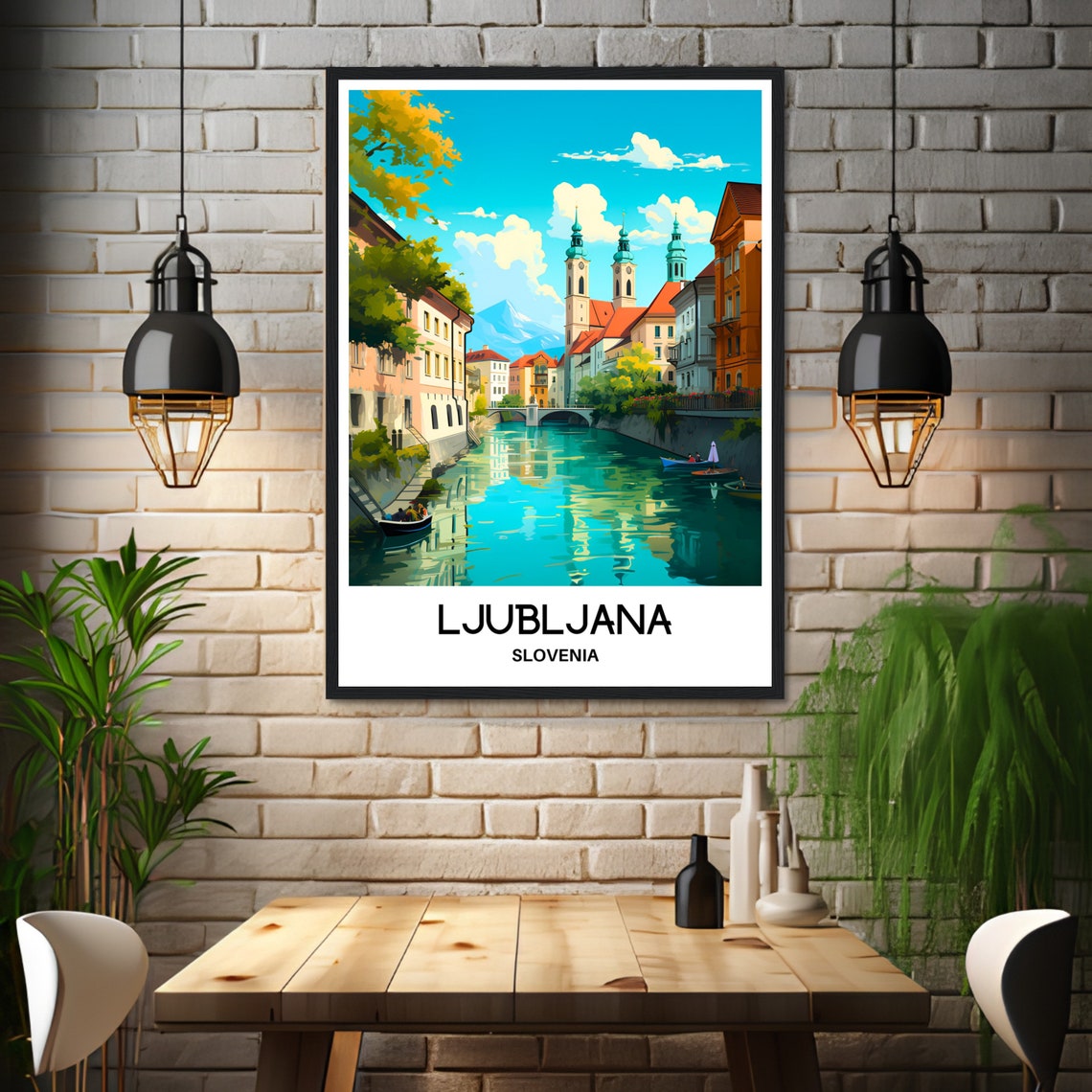 Ljubljana Travel Print Ljubljana Poster Slovenian Art Print Slovenia Lover Gift Wall Hanging Home Office Decor Ljubljana City Illustration - Image 3