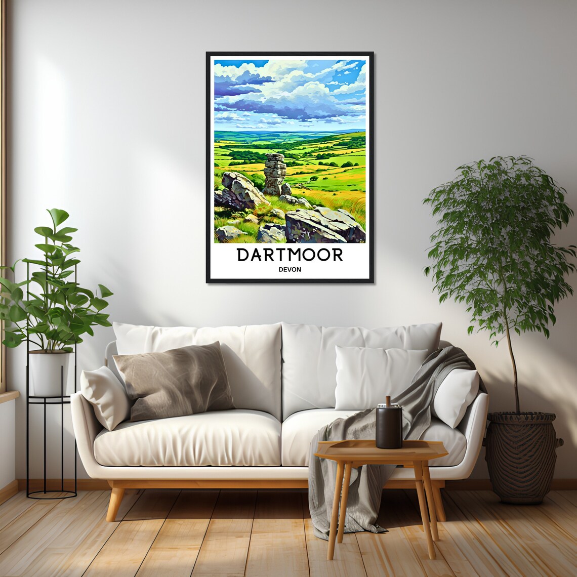 Dartmoor Stone Tors Rolling Green Moorland Devon England Travel Poster - Image 2