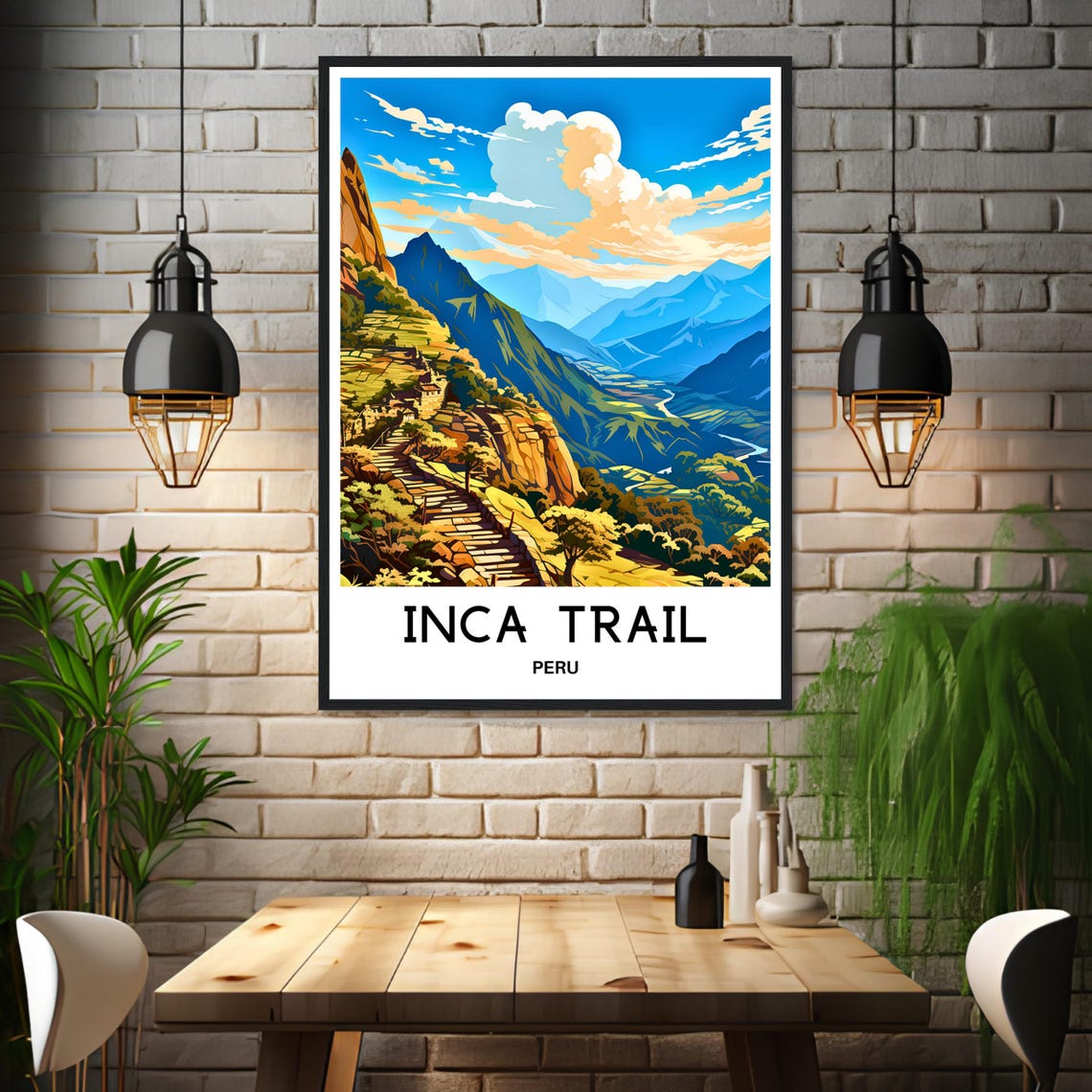 Inca Trail Peru Andes Mountains Ancient Stone Steps Travel Poster - Image 3