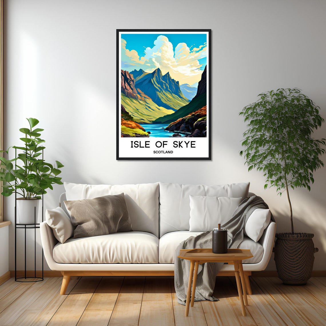 Isle Of Skye Scotland Dramatic Peaks Mountain Scene Travel Poster - Image 2