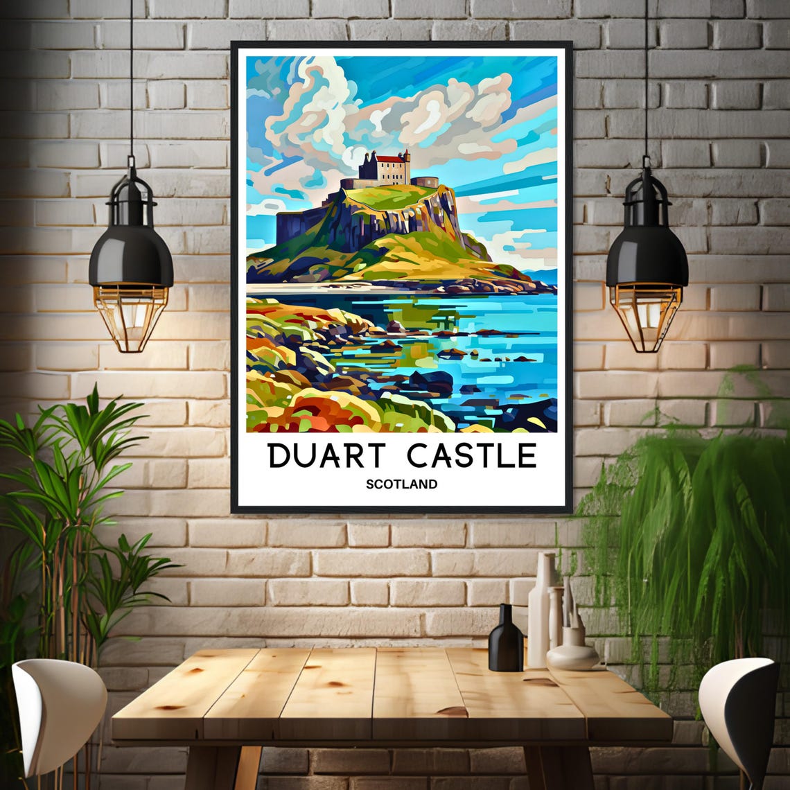 Duart Castle on a Green Isle Above the Sparkling Scottish Sea Poster - Image 3