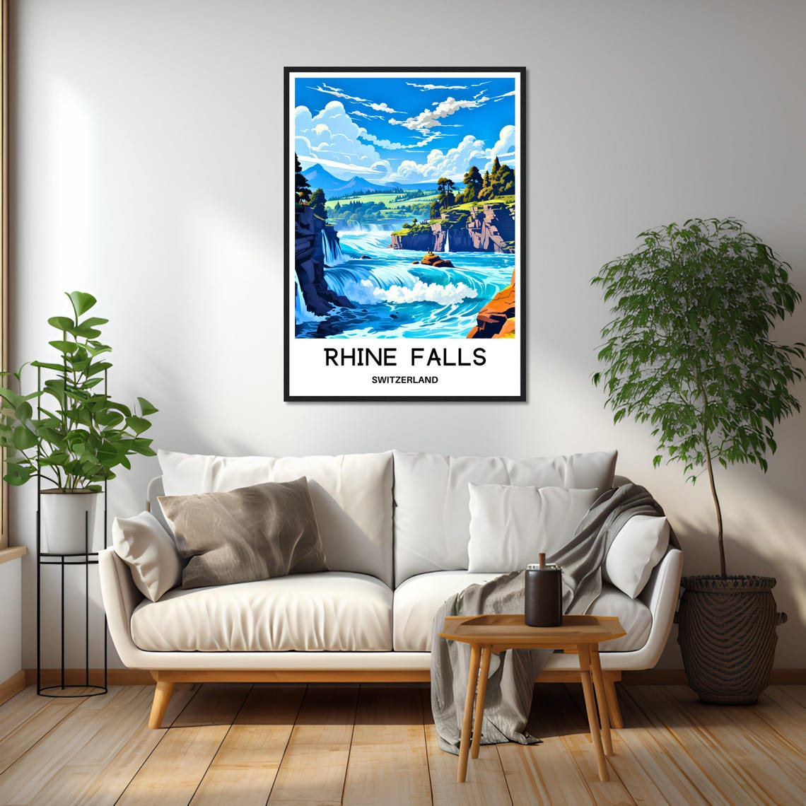 Rhine Falls Europe's Largest Waterfall Switzerland Travel Poster - Image 2