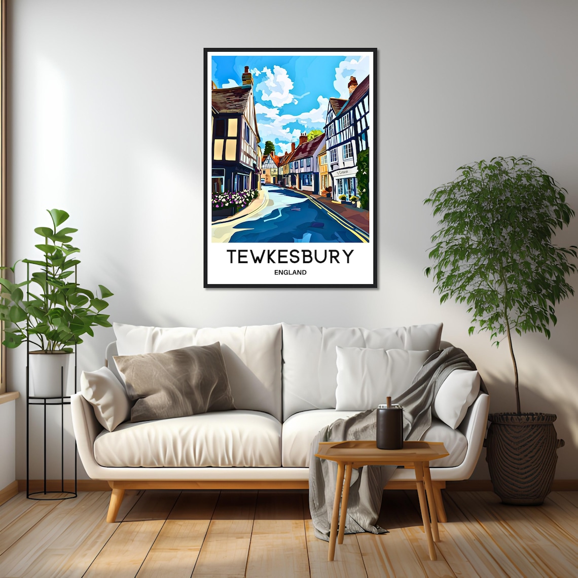 Tewkesbury Travel Print Tewkesbury Poster English Art Print England Lover Gift Wall Hanging Home Office Decor Tewkesbury Illustration - Image 2