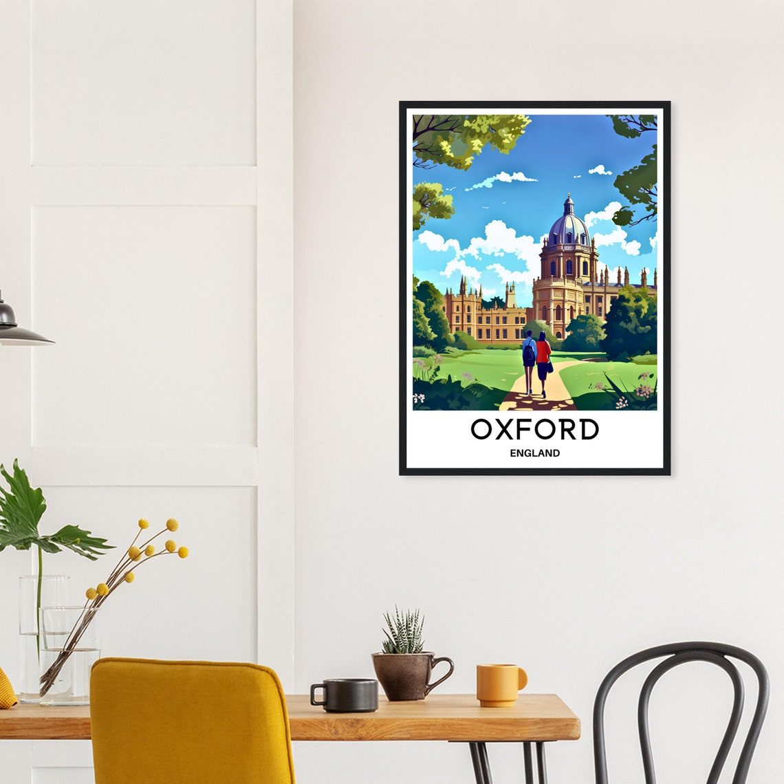 Oxford Travel Print Oxford Poster English Art Print England Lover Gift Wall Hanging Art Home Office Desk Decor Oxford City Illustration - Image 3