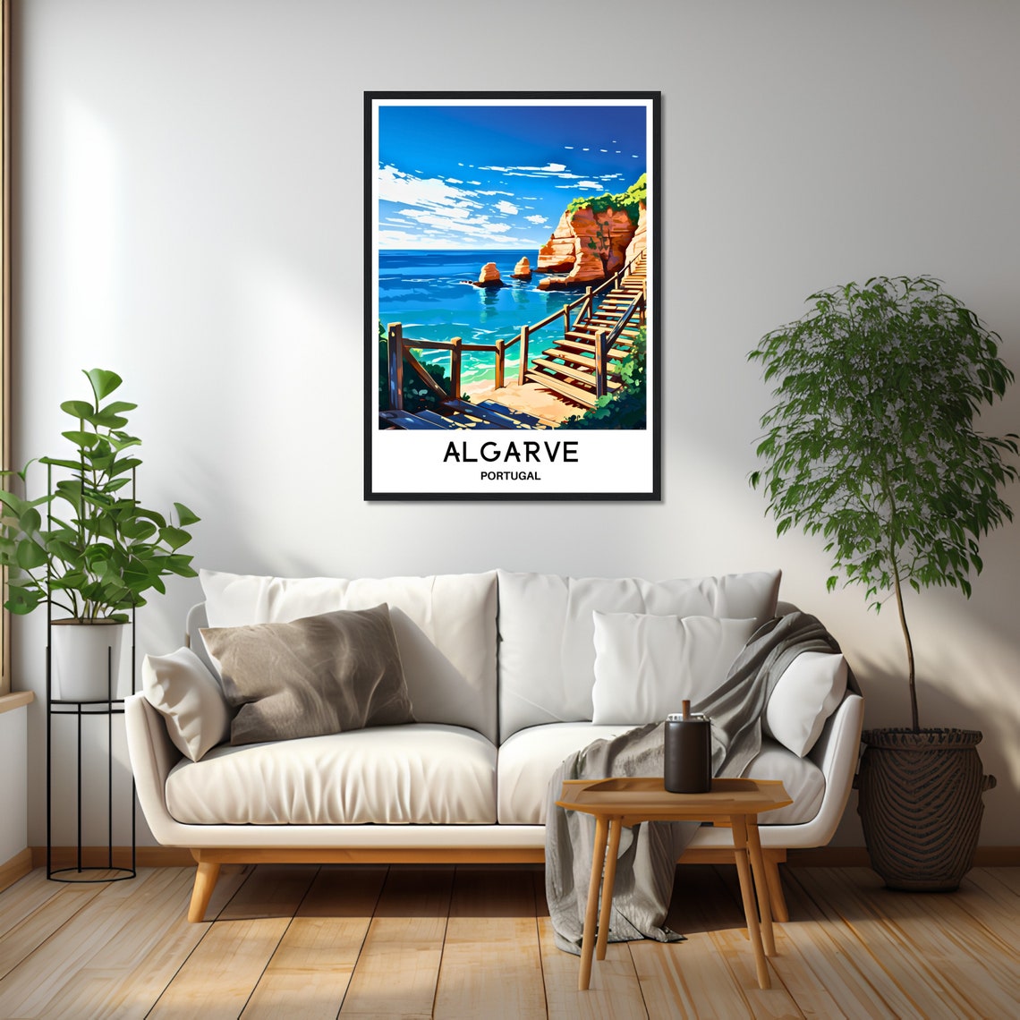 Algarve Travel Poster Algarve Travel Print Algarve Art Print Algarve Travel Gift Algarve Wall Decor Algarve Painting Algarve Portugal Art - Image 2