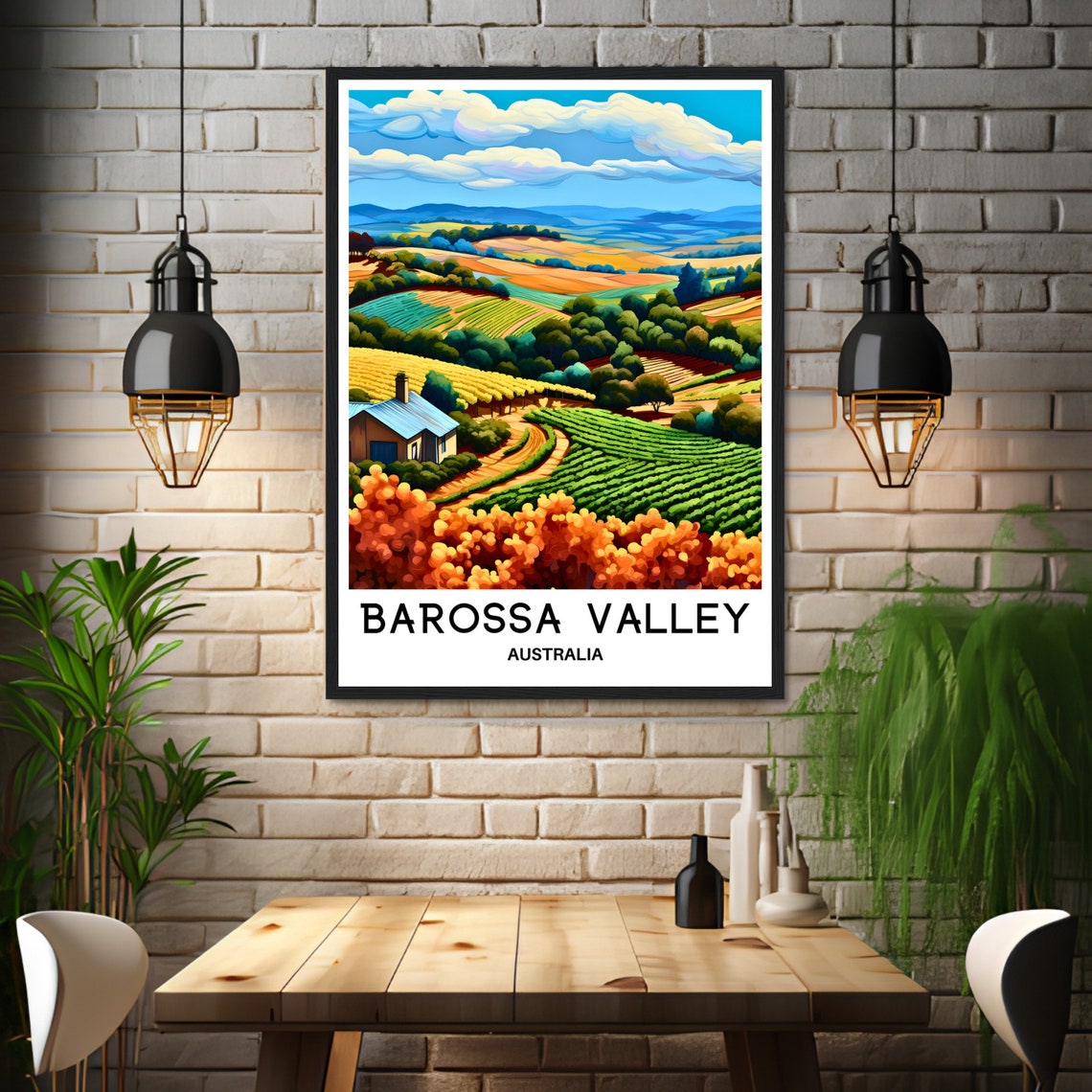 Barossa Valley Australia Rolling Vineyard Hills Travel Poster - Image 3