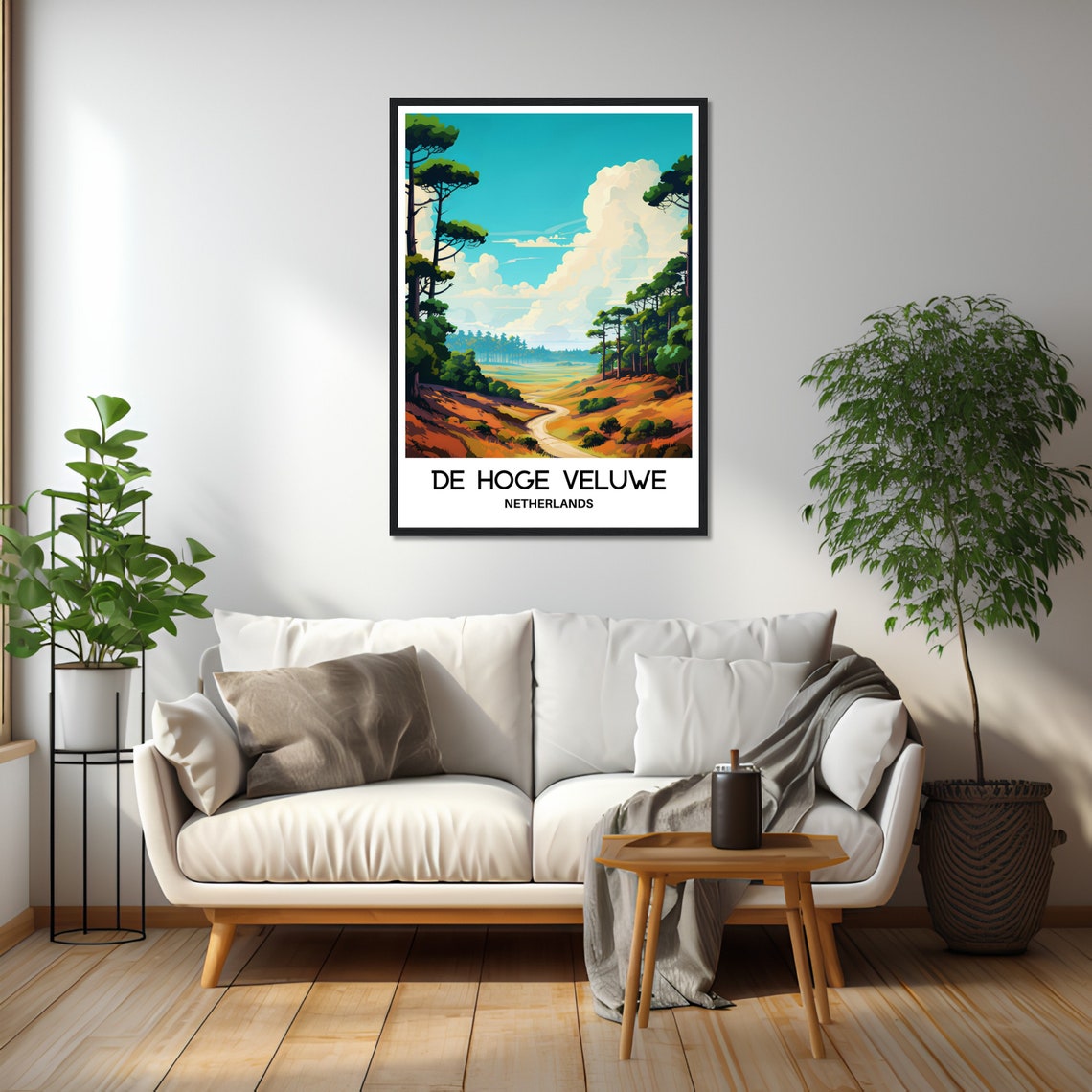 De Hoge Veluwe Netherlands National Park Forest Path Travel Poster - Image 2