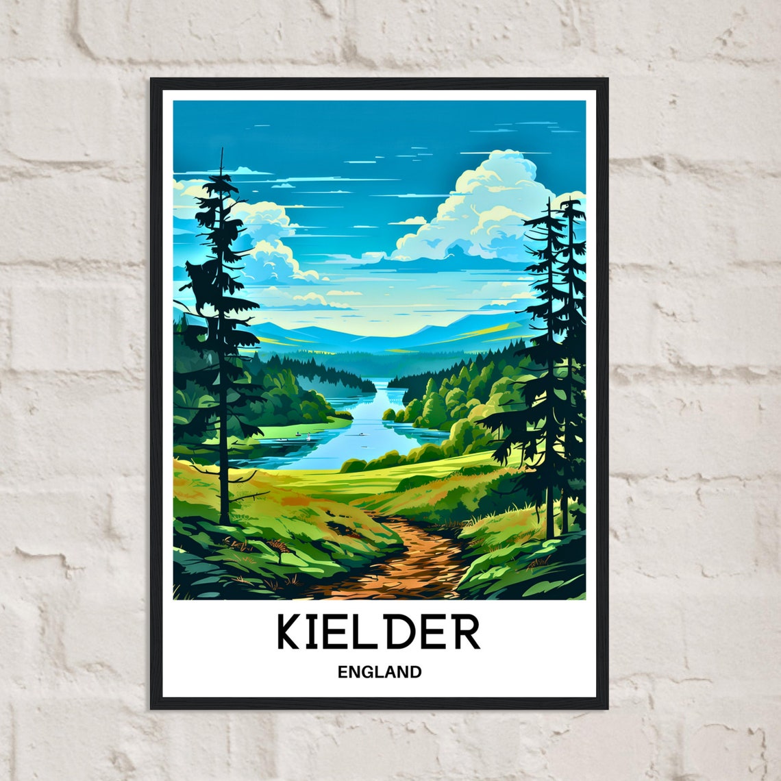 Kielder England Forest River Valley Nature Reserve Travel Poster - Image 2
