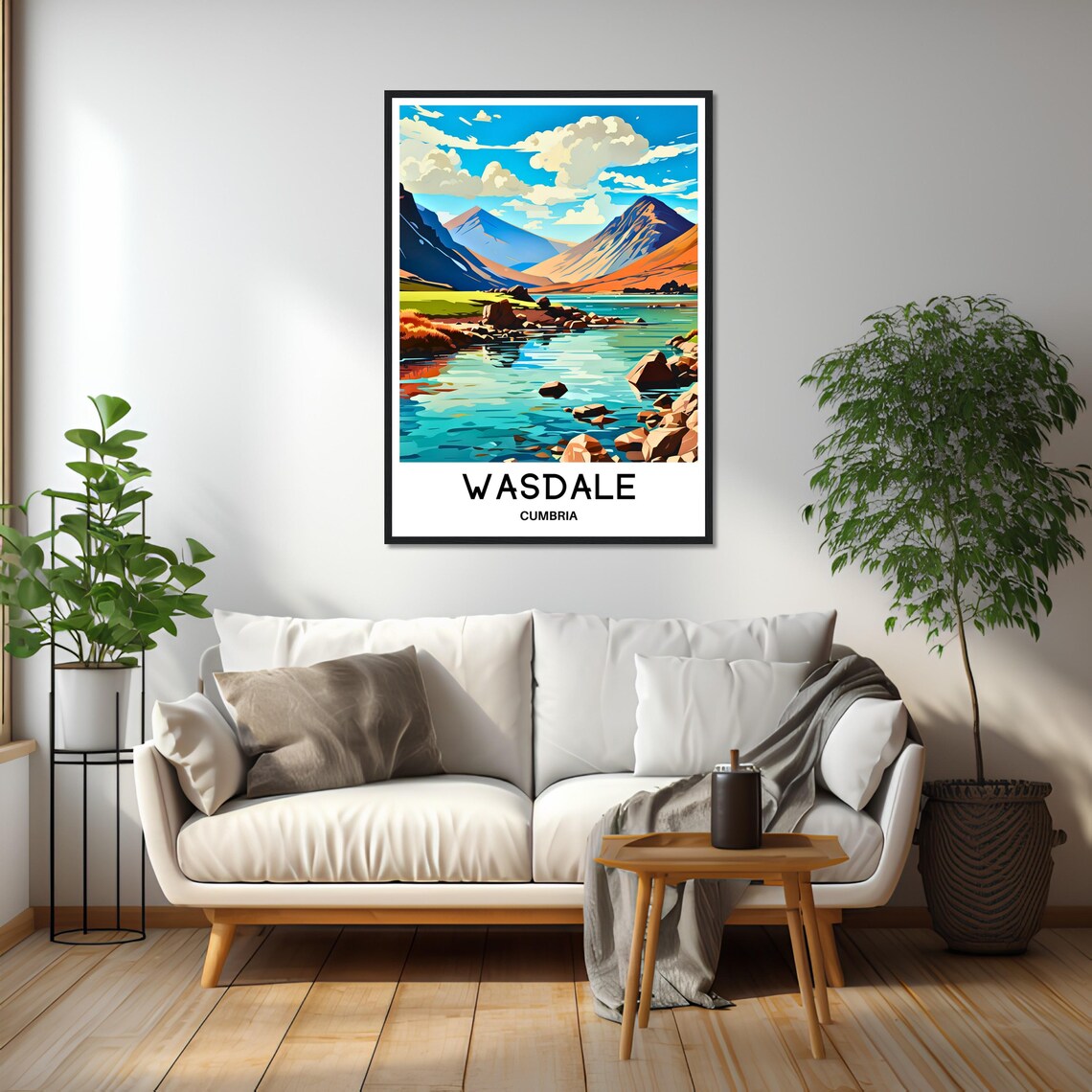 Wasdale Cumbria Mountain Lake Valley Landscape Travel Poster - Image 3