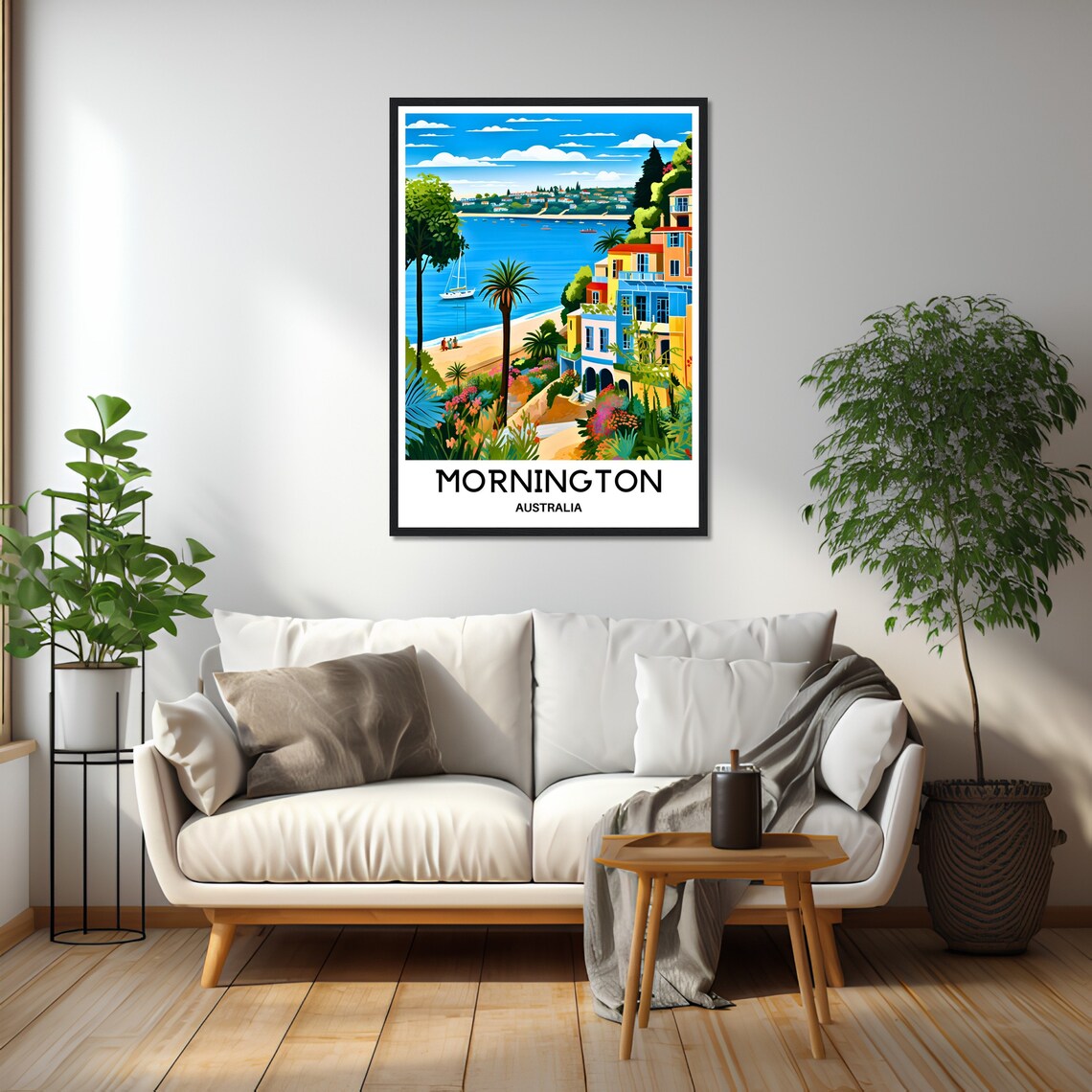 Mornington Bay Colorful Beach Houses Australia Travel Poster - Image 2