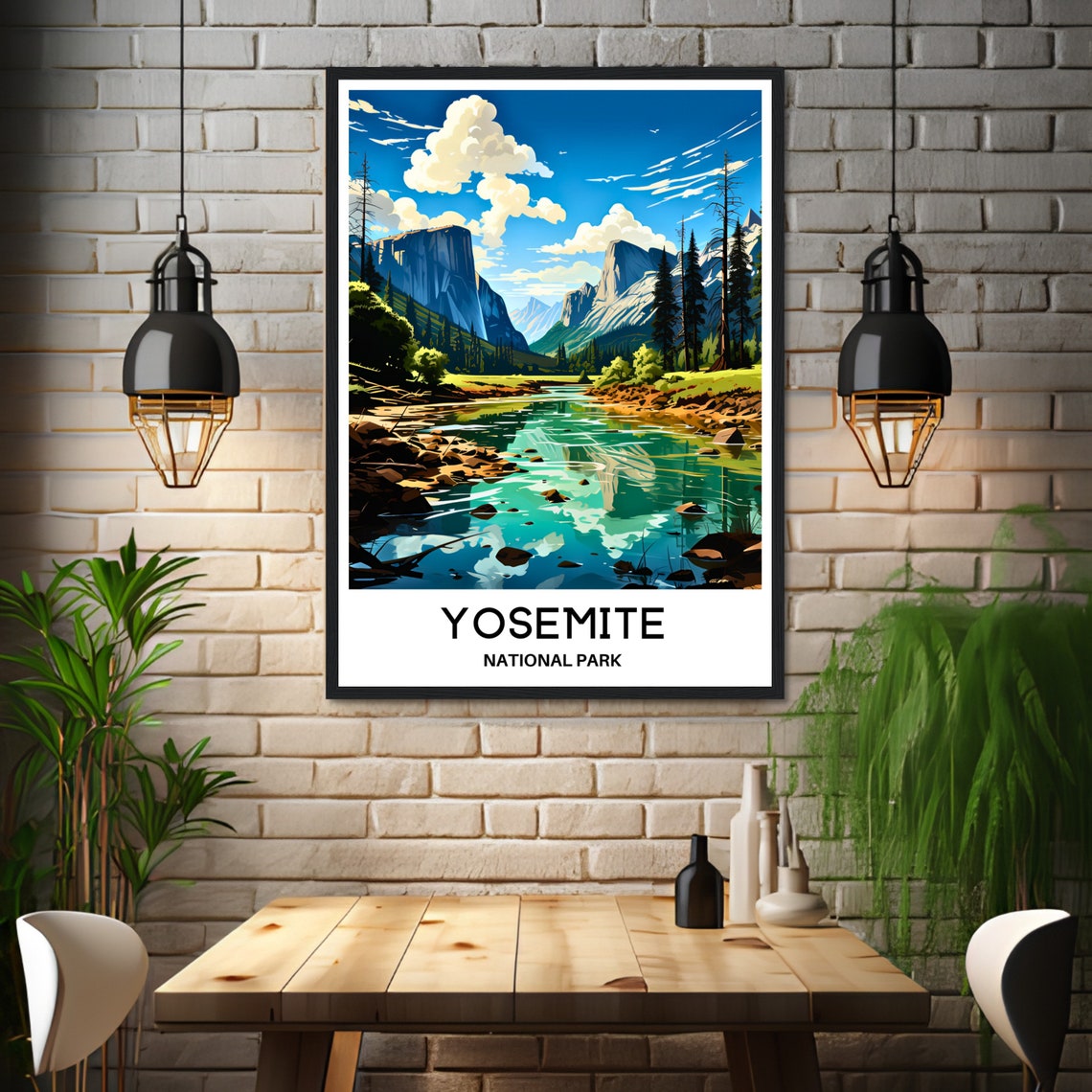 Yosemite Travel Poster Yosemite Travel Print Yosemite Art Print Yosemite Wall Art Yosemite Travel Gift Yosemite National Park Print Art - Image 2