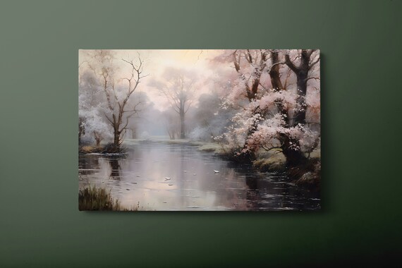 Vintage Forest River, Spring Painting